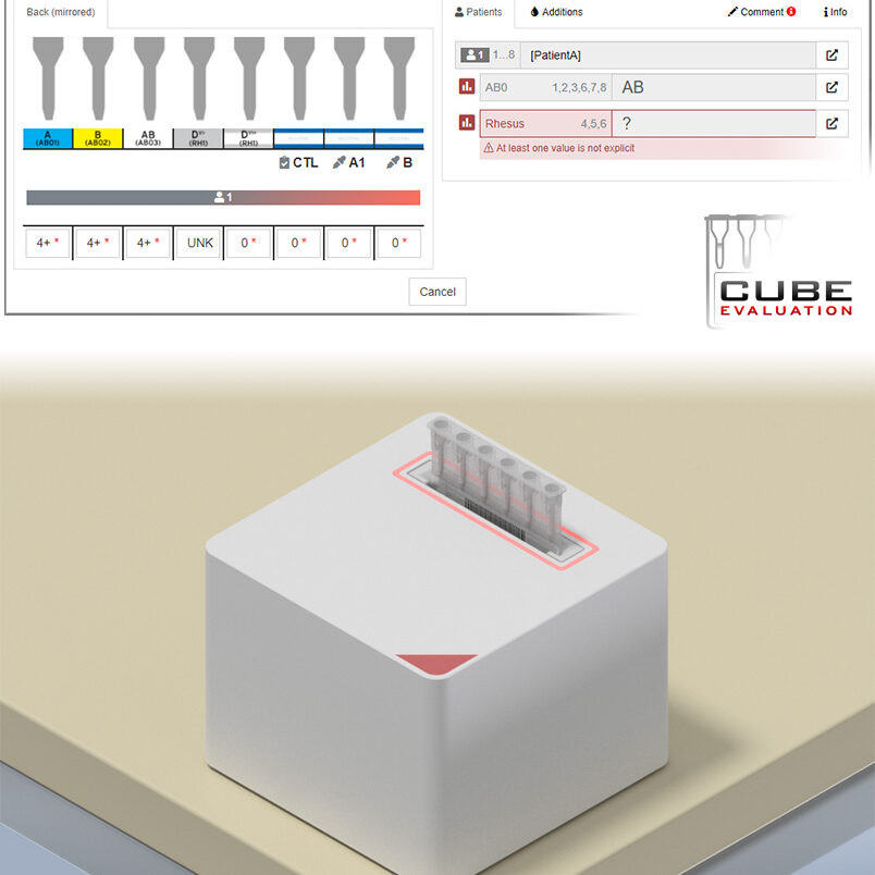 Preview of the cubeEvaluation software with gelcard images